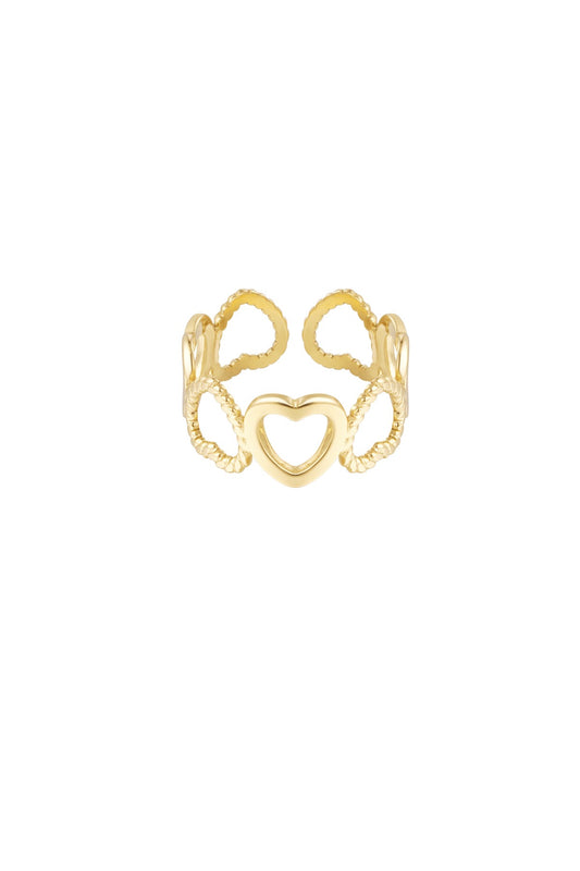Ring hearts goud